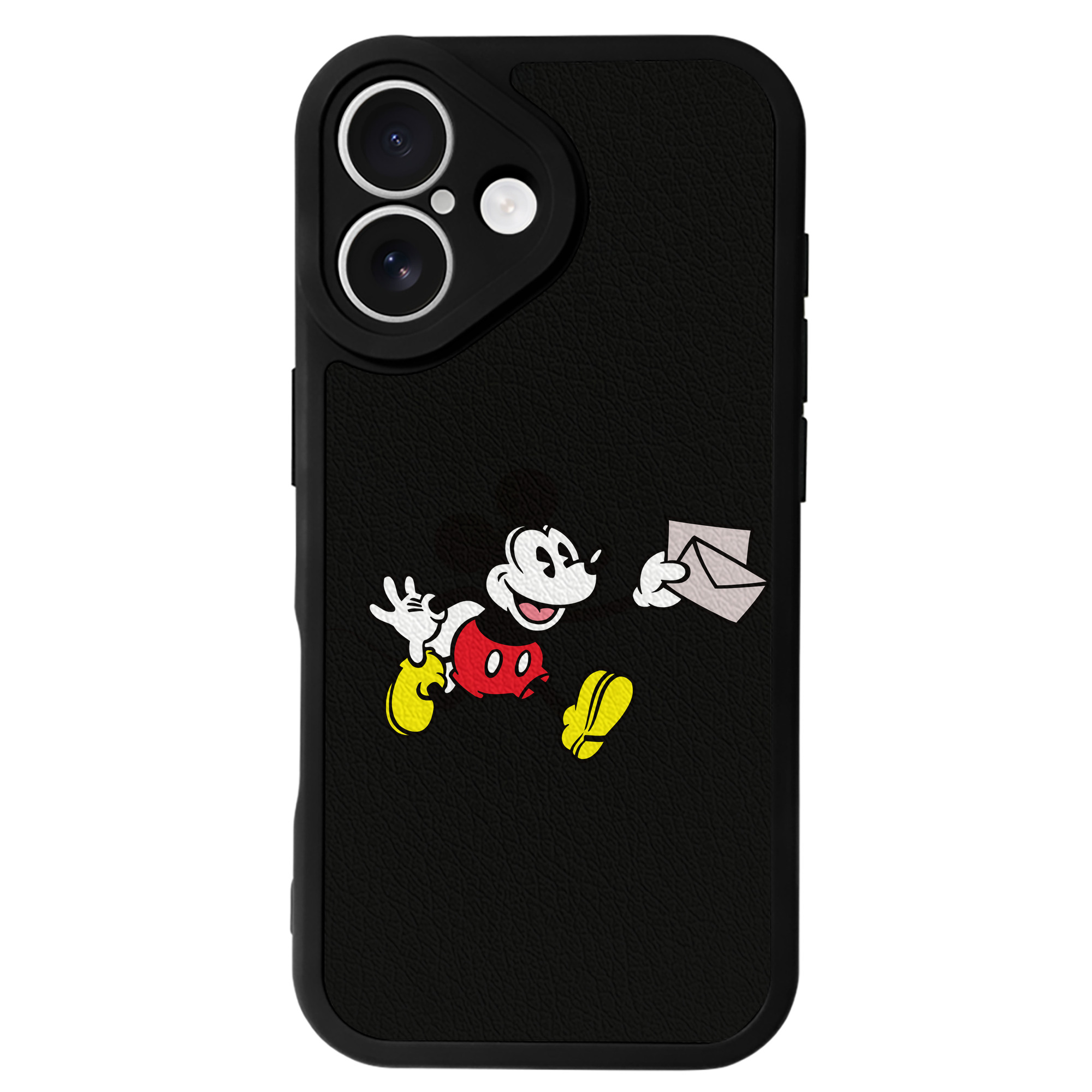 （画像用） ミッキーマウス Mickey Mouse 【iPhone 16シリーズ対応】シリコンスマホケース（レザー調） 材質：シリコン